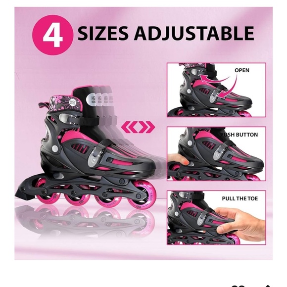 NIB Inline Skates (Sz 2-5) Roller blades - Picture 4 of 16